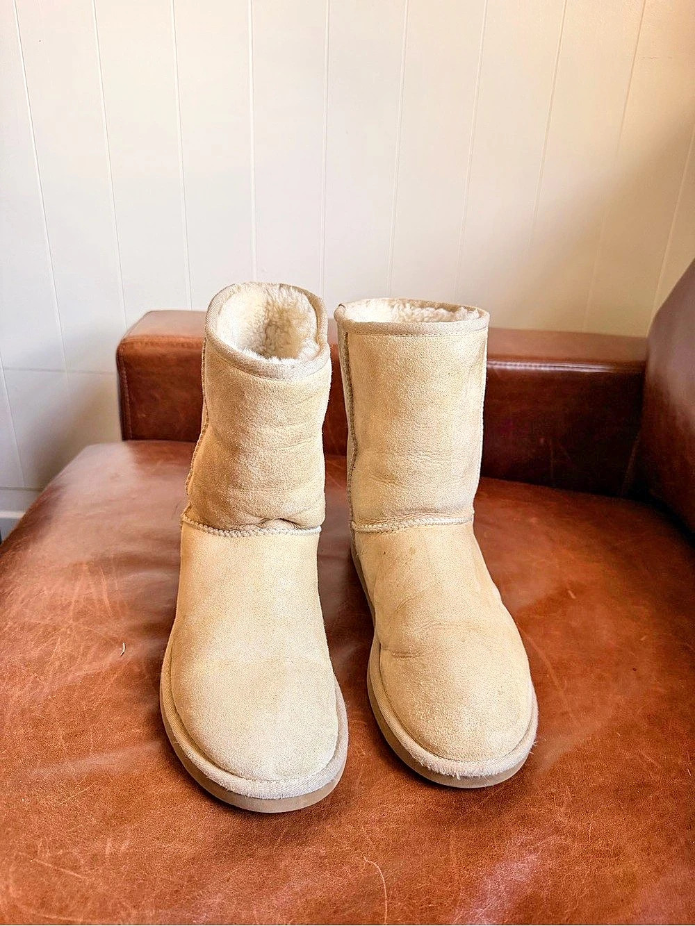 UGG Australia Suede Winter Boots in Beige